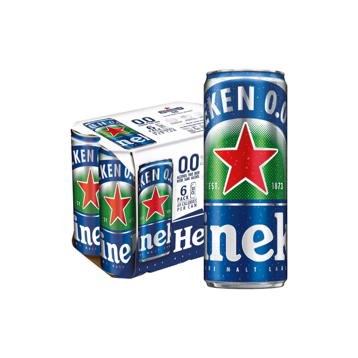 Heineken 0.0 - Non-Alcoholic Beer Cans (Pack of 6)